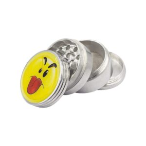 Smiley Metal Herb Grinder - 4 Piece