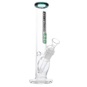 E420 Colored Tip Straight Tube Bong - 10in