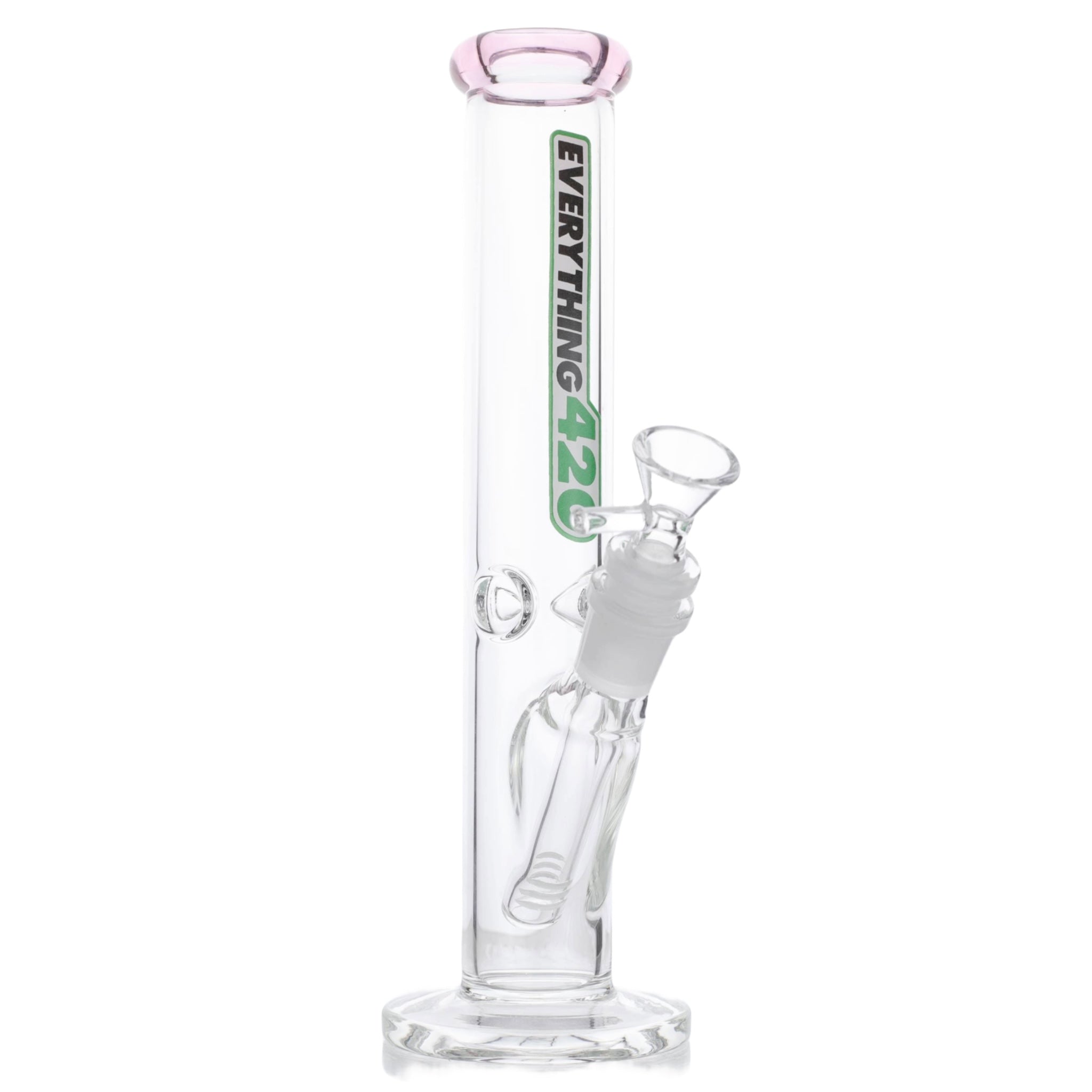 E420 Pink Tip Straight Tube Bong - 10in