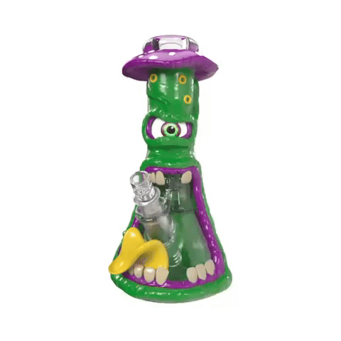 Green Eyed Toadstool Monster Bong - 13in - Image 3
