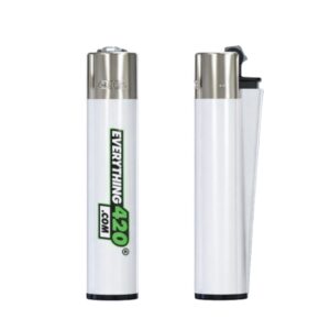 E420 White Logo Clipper Lighter