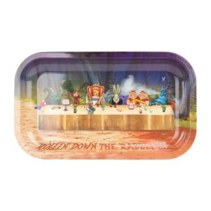Alice Tea Party Metal Medium Rolling Tray  - 11in