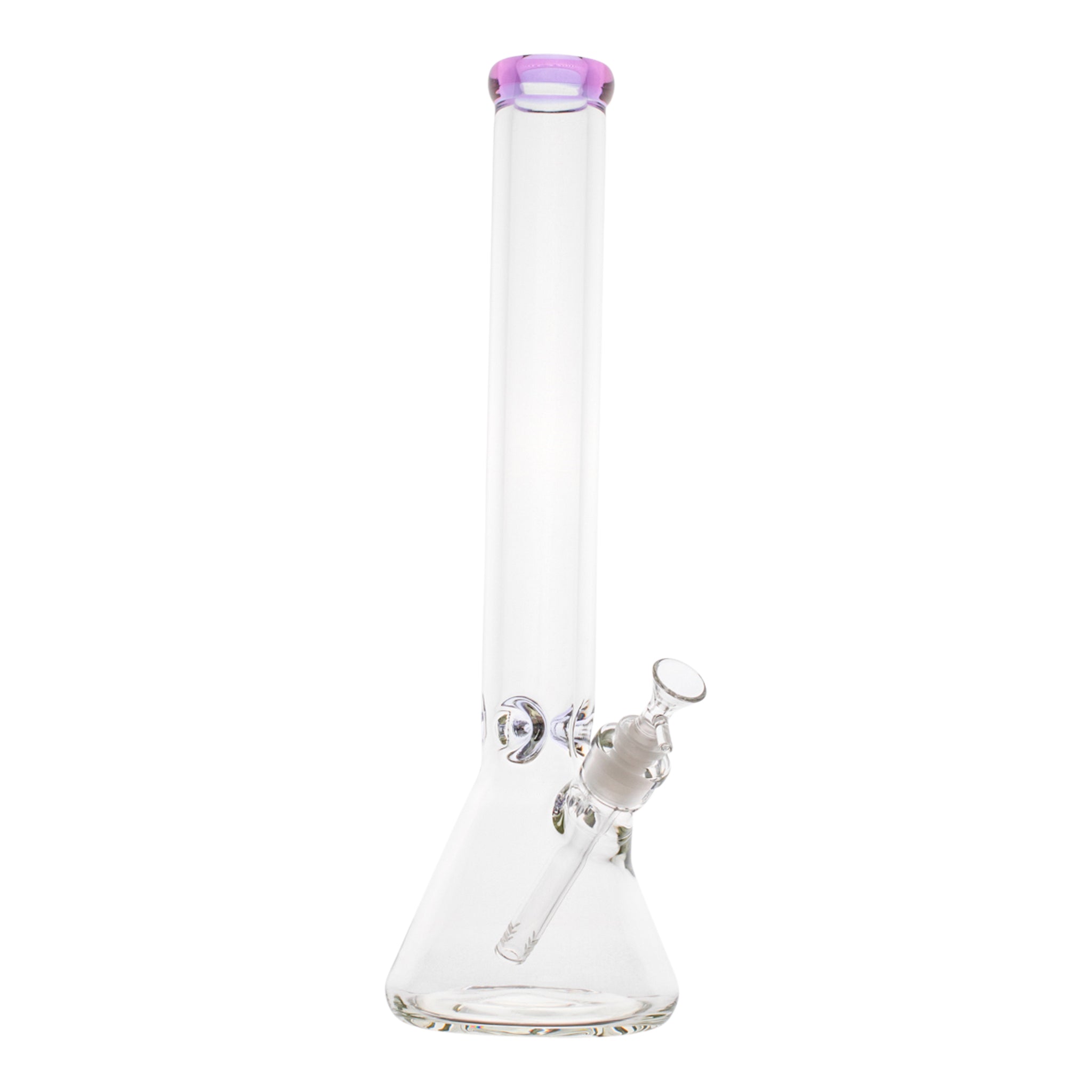 Pink Banded Ice Pinch Beaker Bong - 18in - Image 2