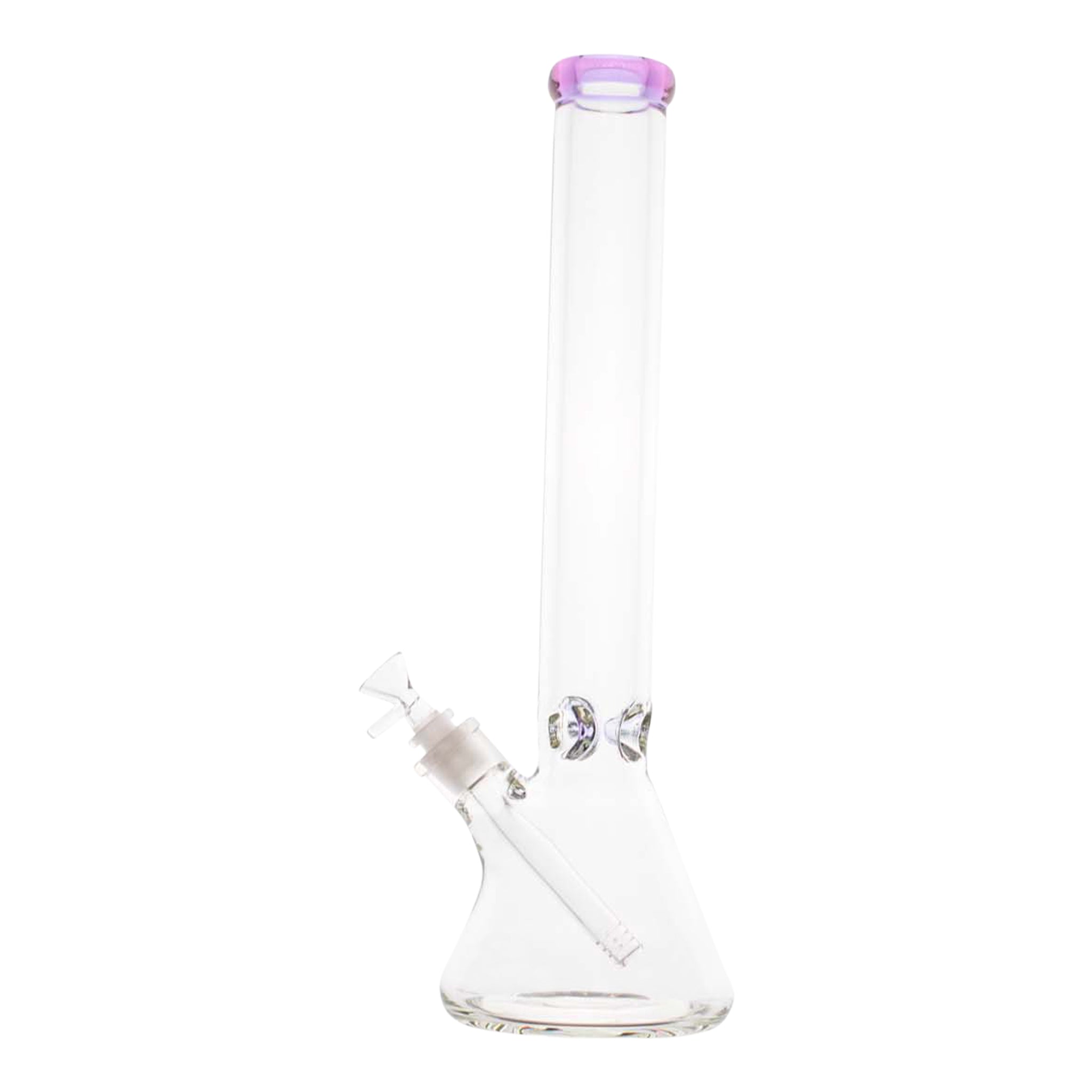 Pink Banded Ice Pinch Beaker Bong - 18in - Image 3