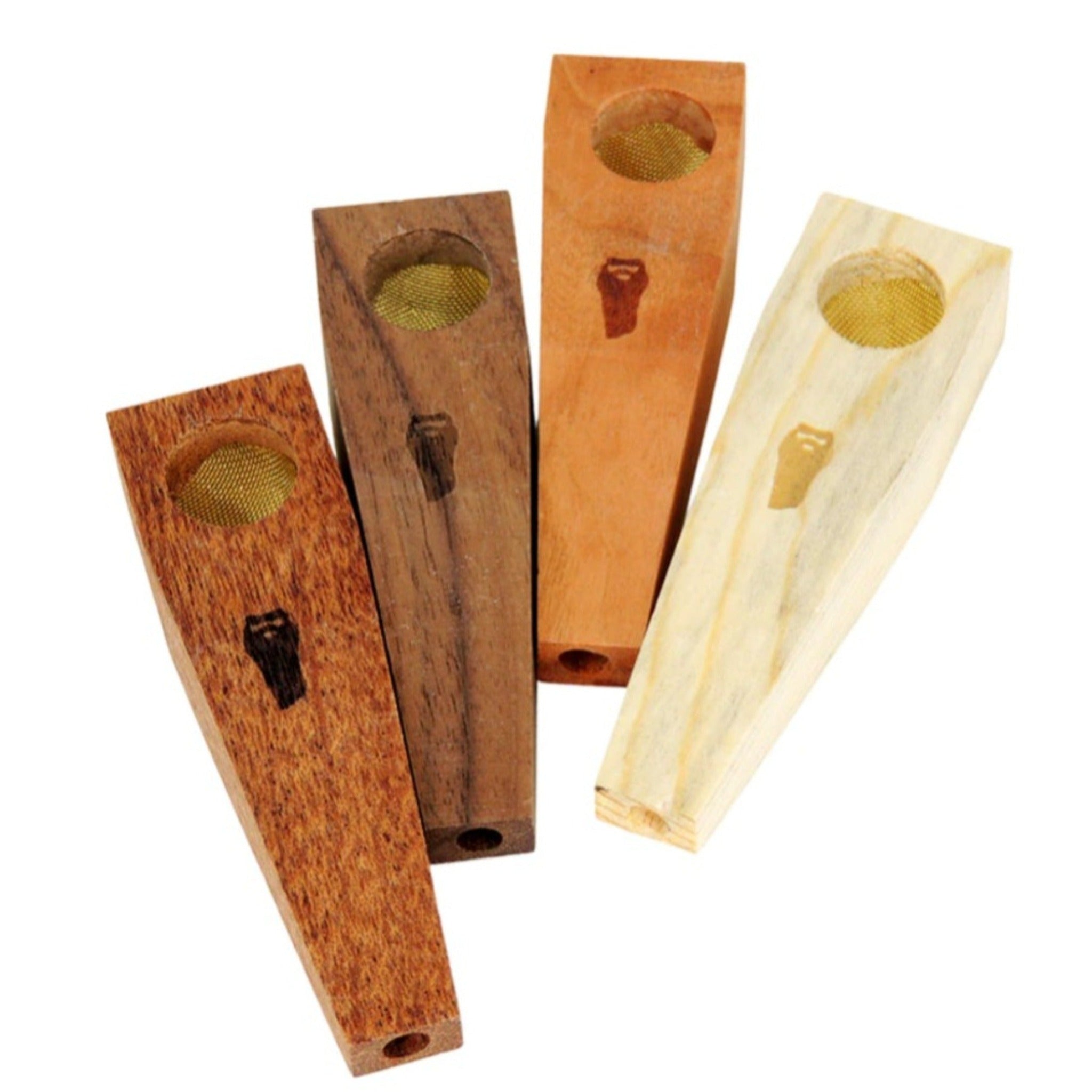 Bearded Rectangle Wood Pipe - 3.25in