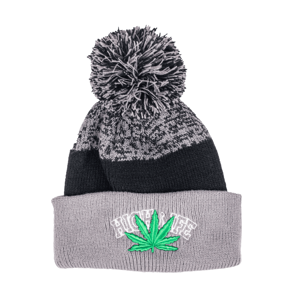 Black and Grey Highlife Leaf Beanie