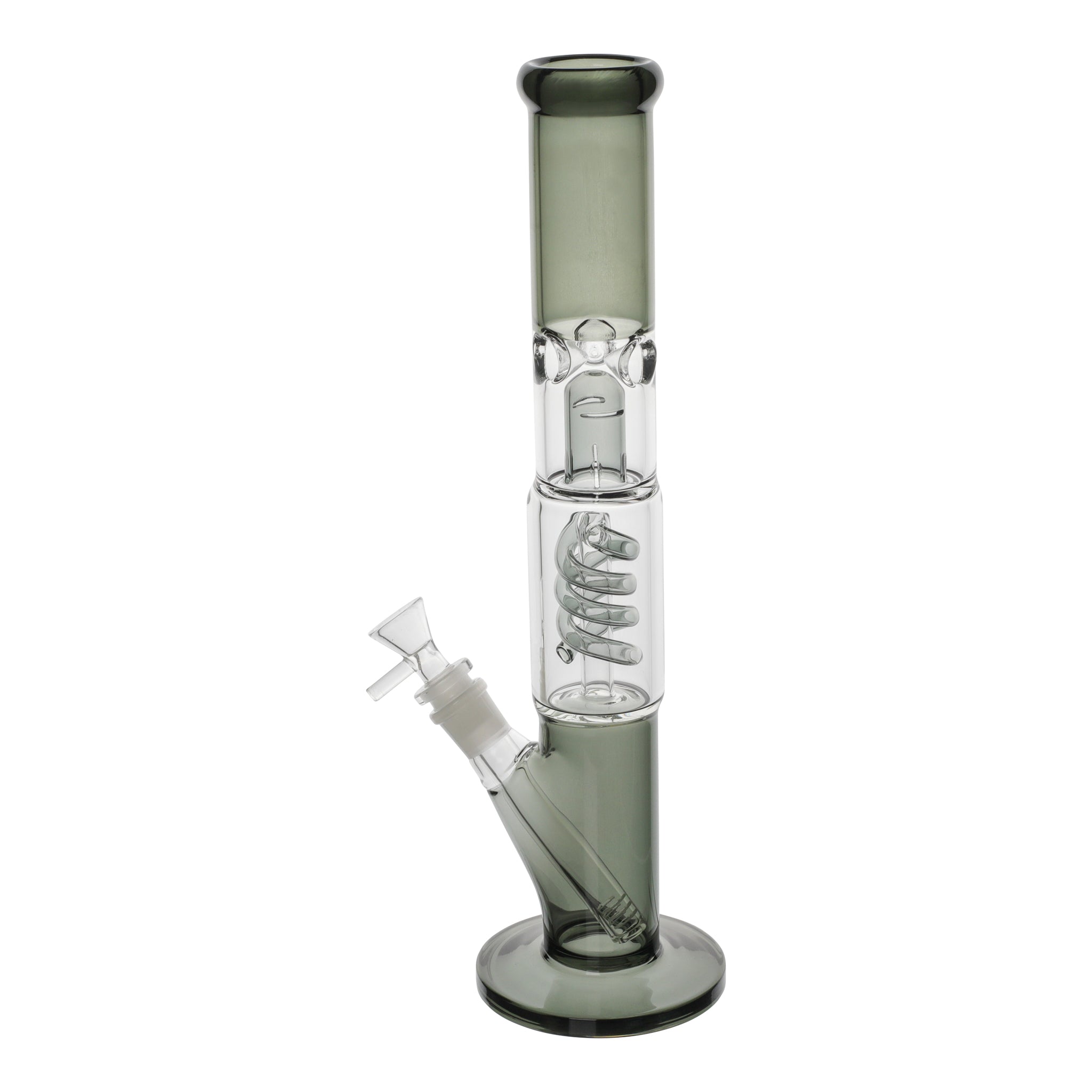 Coiled Straight Tube Bong - 14in - Image 4