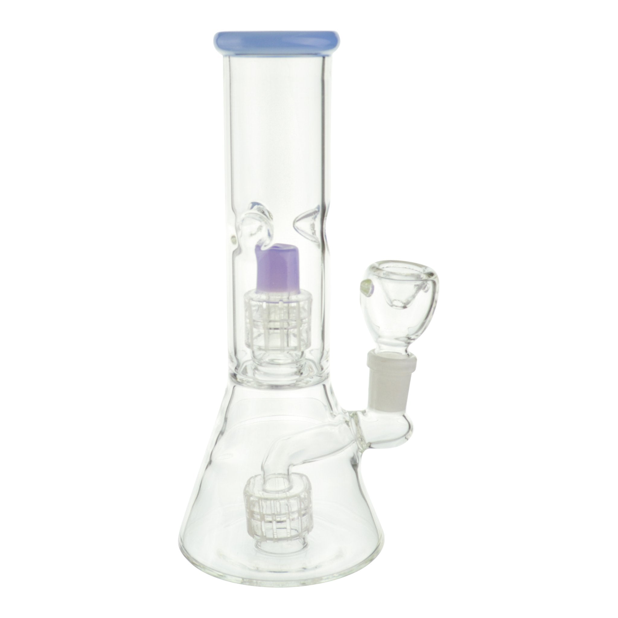 Color Tip Double Matrix Beaker Bong - 8 inches - Image 6
