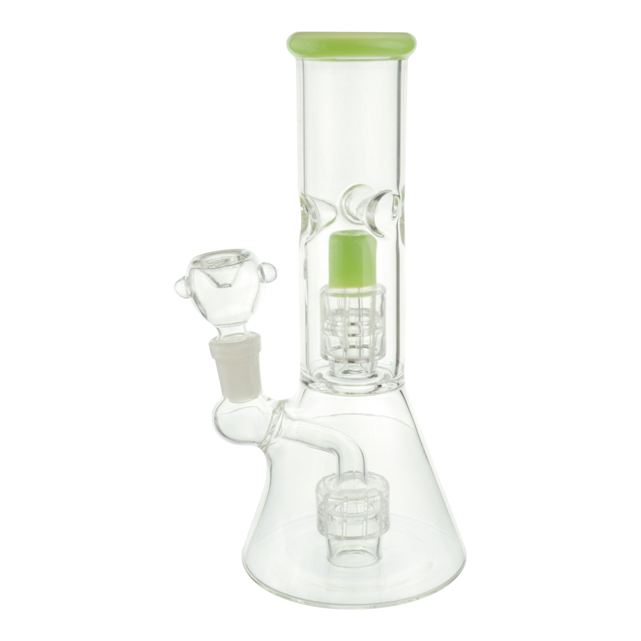 Color Tip Double Matrix Beaker Bong - 8 inches - Image 3