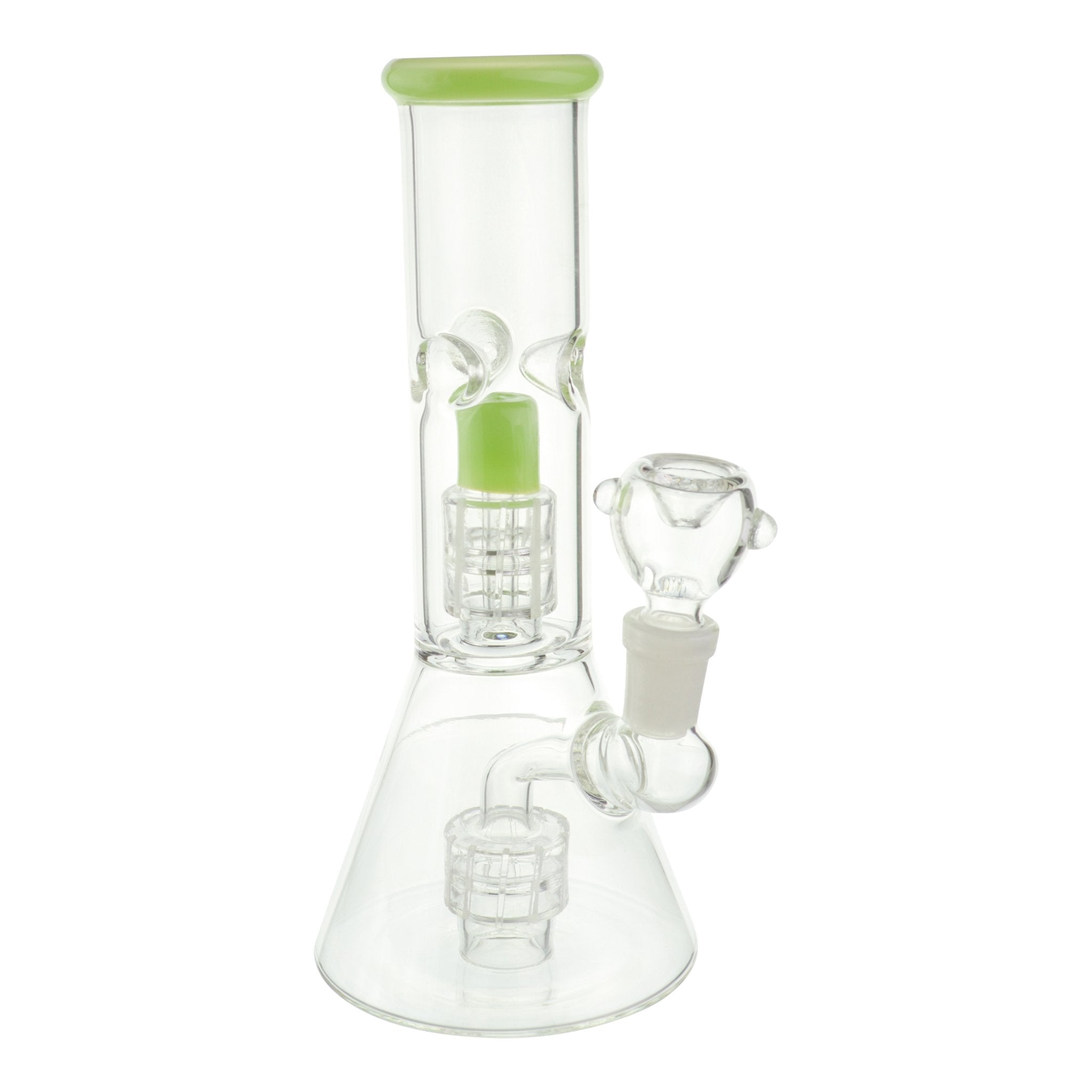 Color Tip Double Matrix Beaker Bong - 8 inches - Image 2