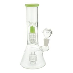 Color Tip Double Matrix Beaker Bong - 8 inches