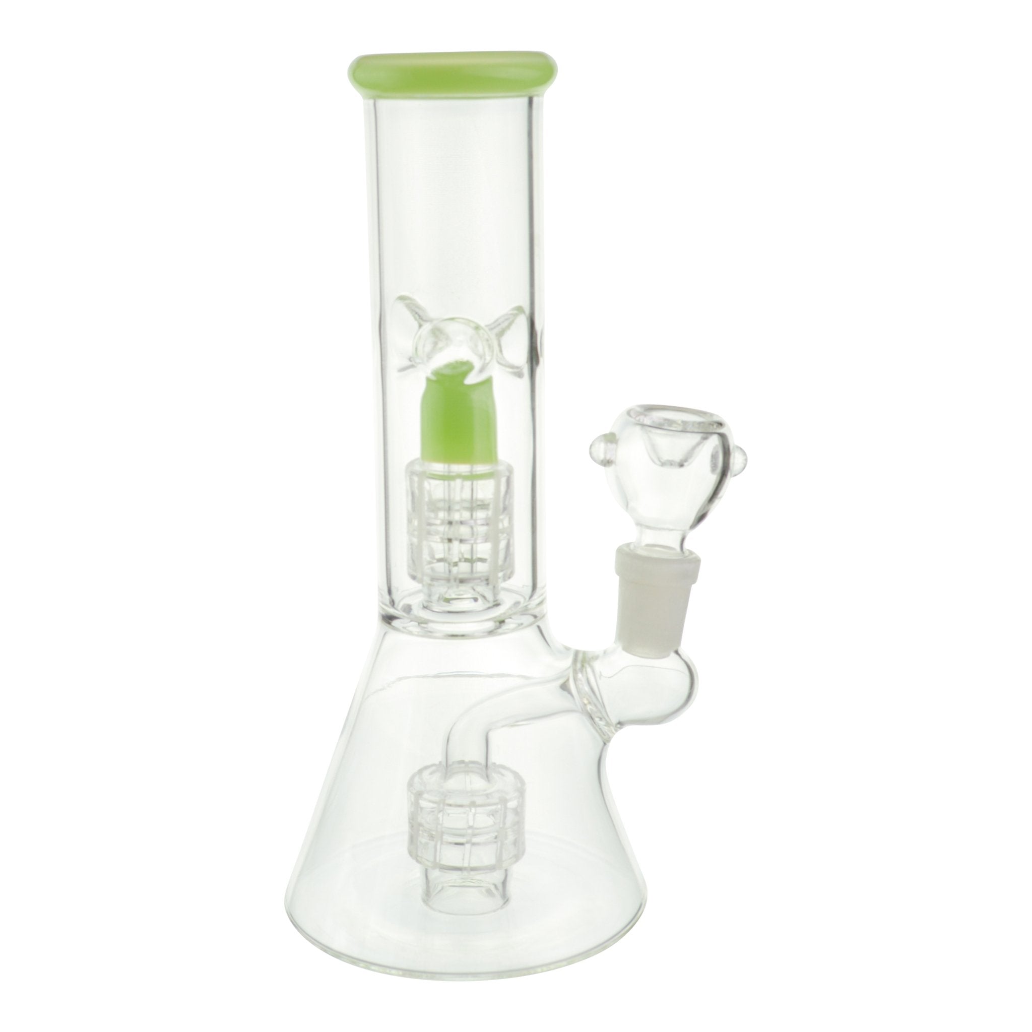 Color Tip Double Matrix Beaker Bong - 8 inches
