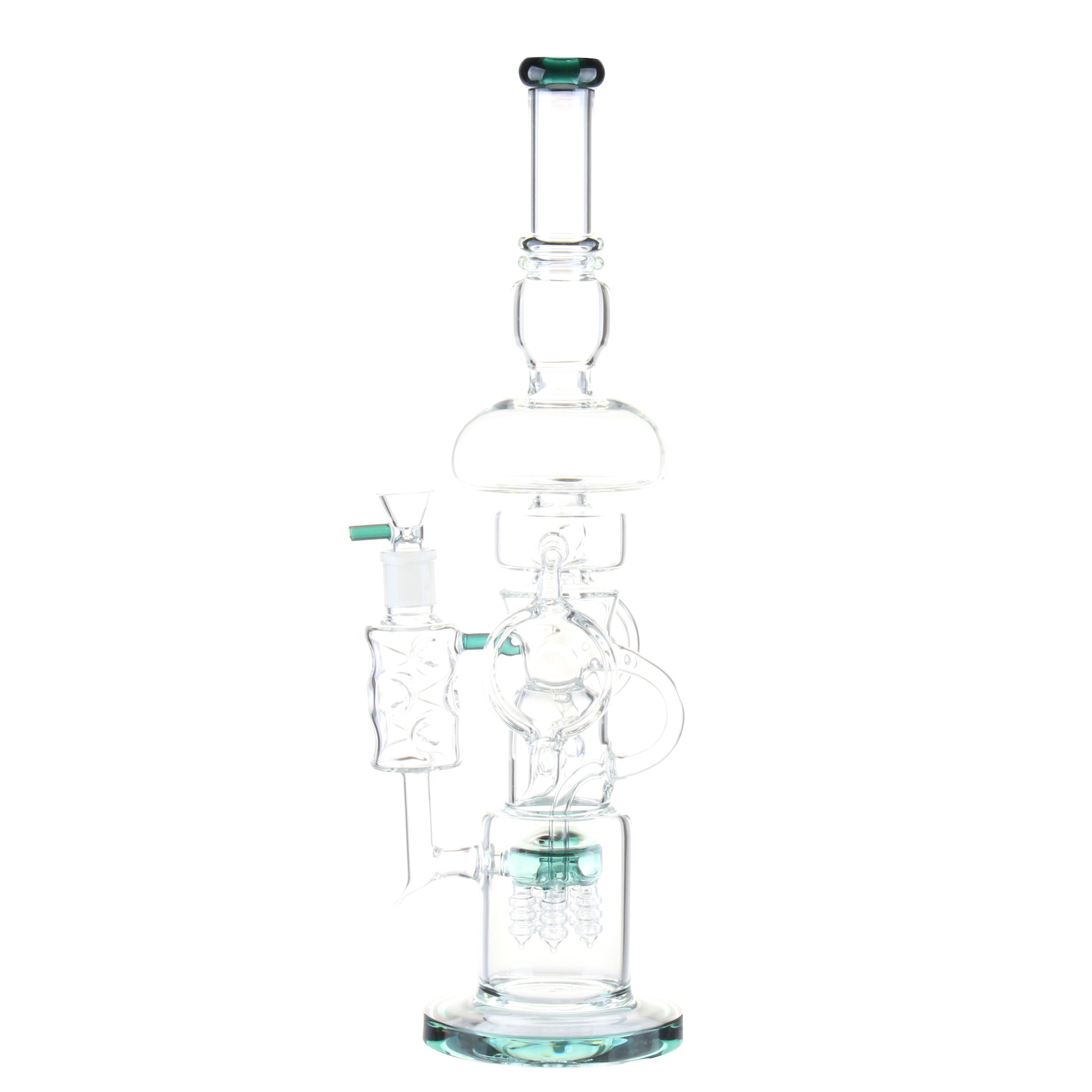 Cylindrical Funnel Perc Bong - 19in - Image 3