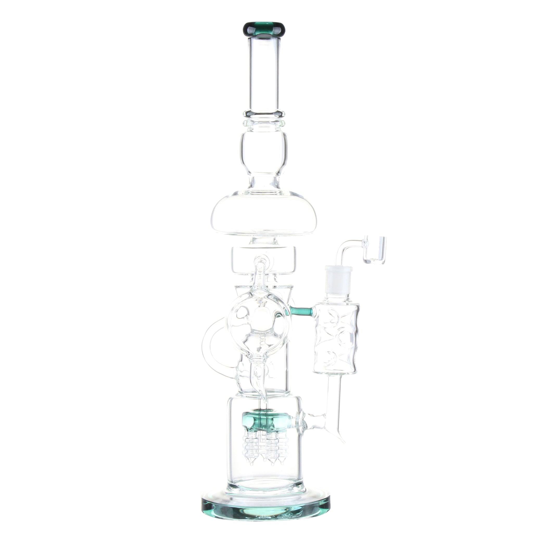 Cylindrical Funnel Perc Bong - 19in - Image 6