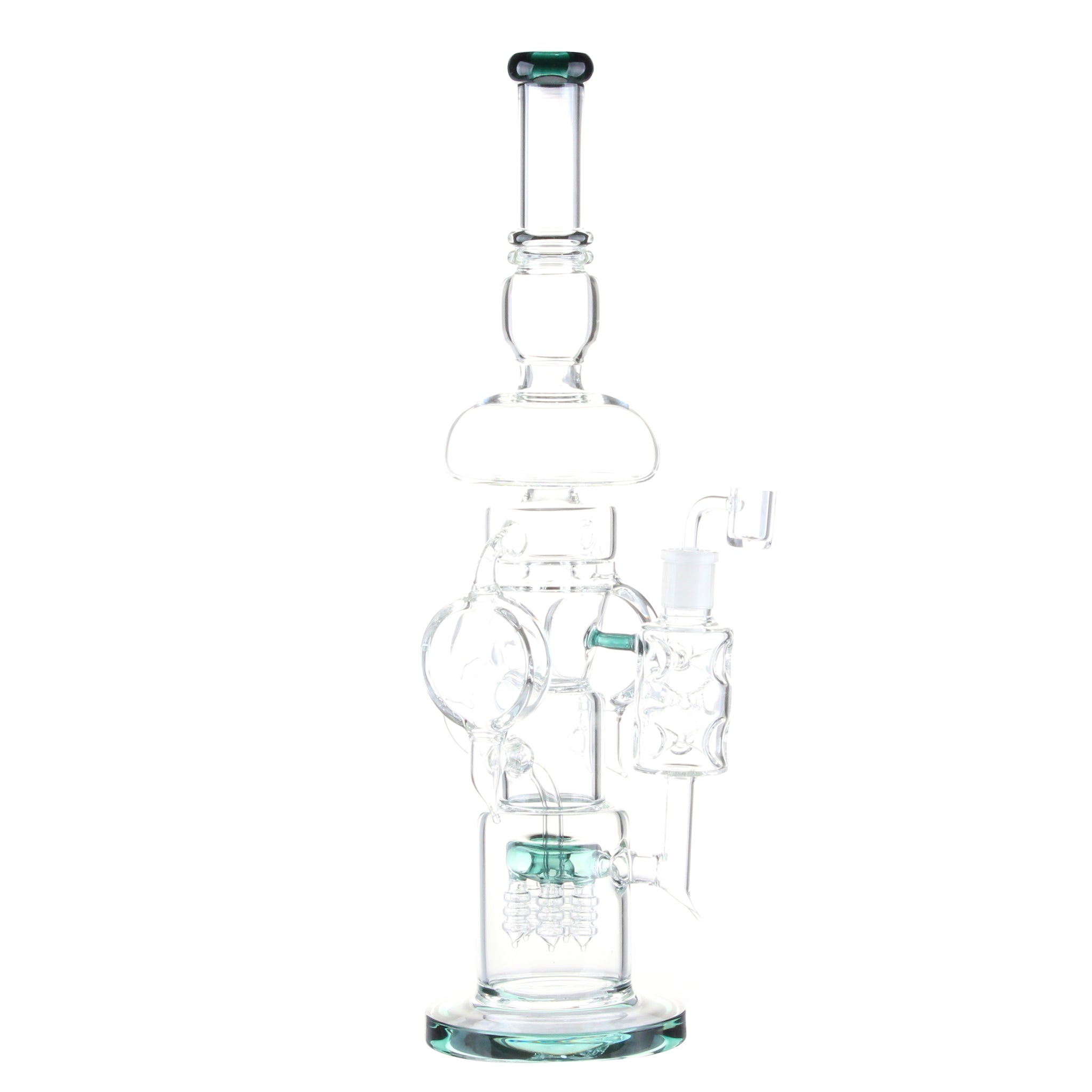 Cylindrical Funnel Perc Bong - 19in - Image 4