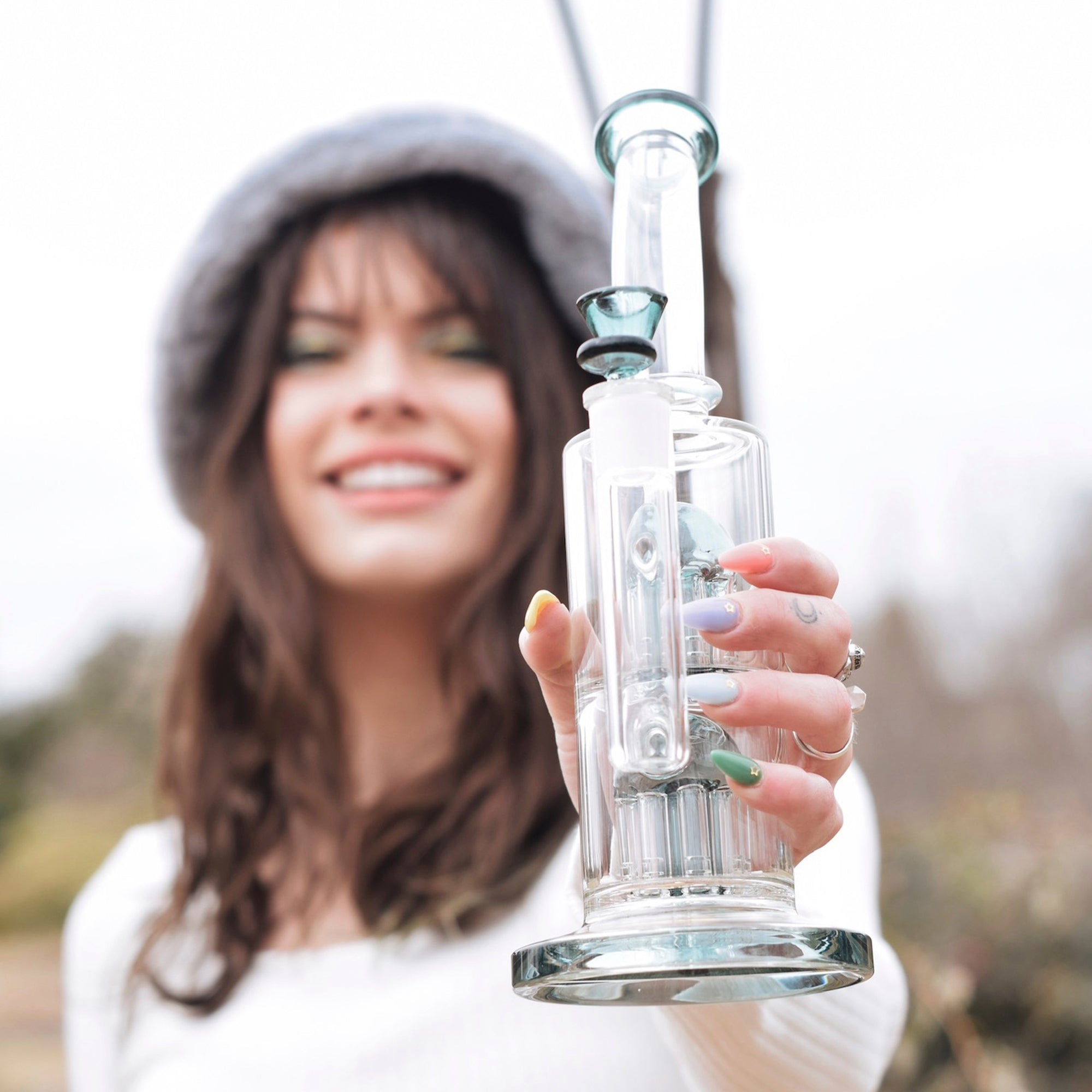 Double Jelly Perc Bong - 11in - Image 3