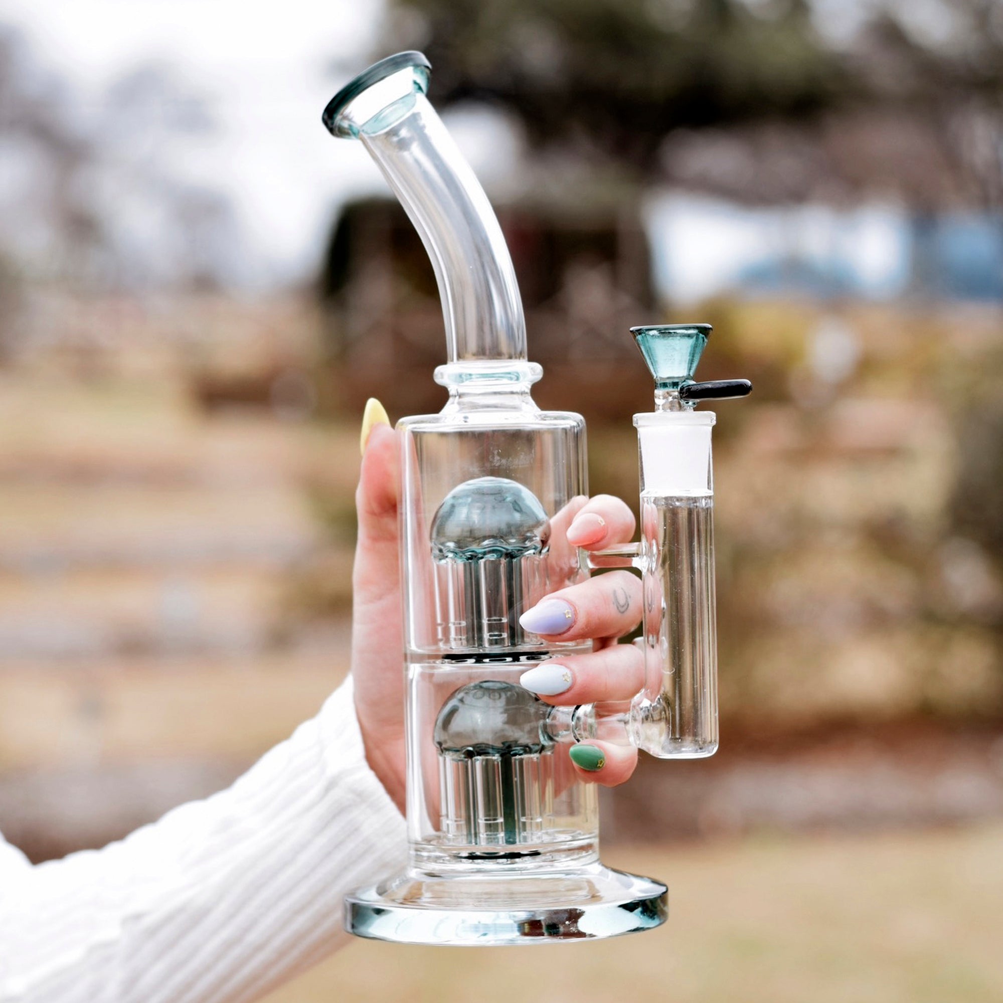Double Jelly Perc Bong - 11in - Image 6