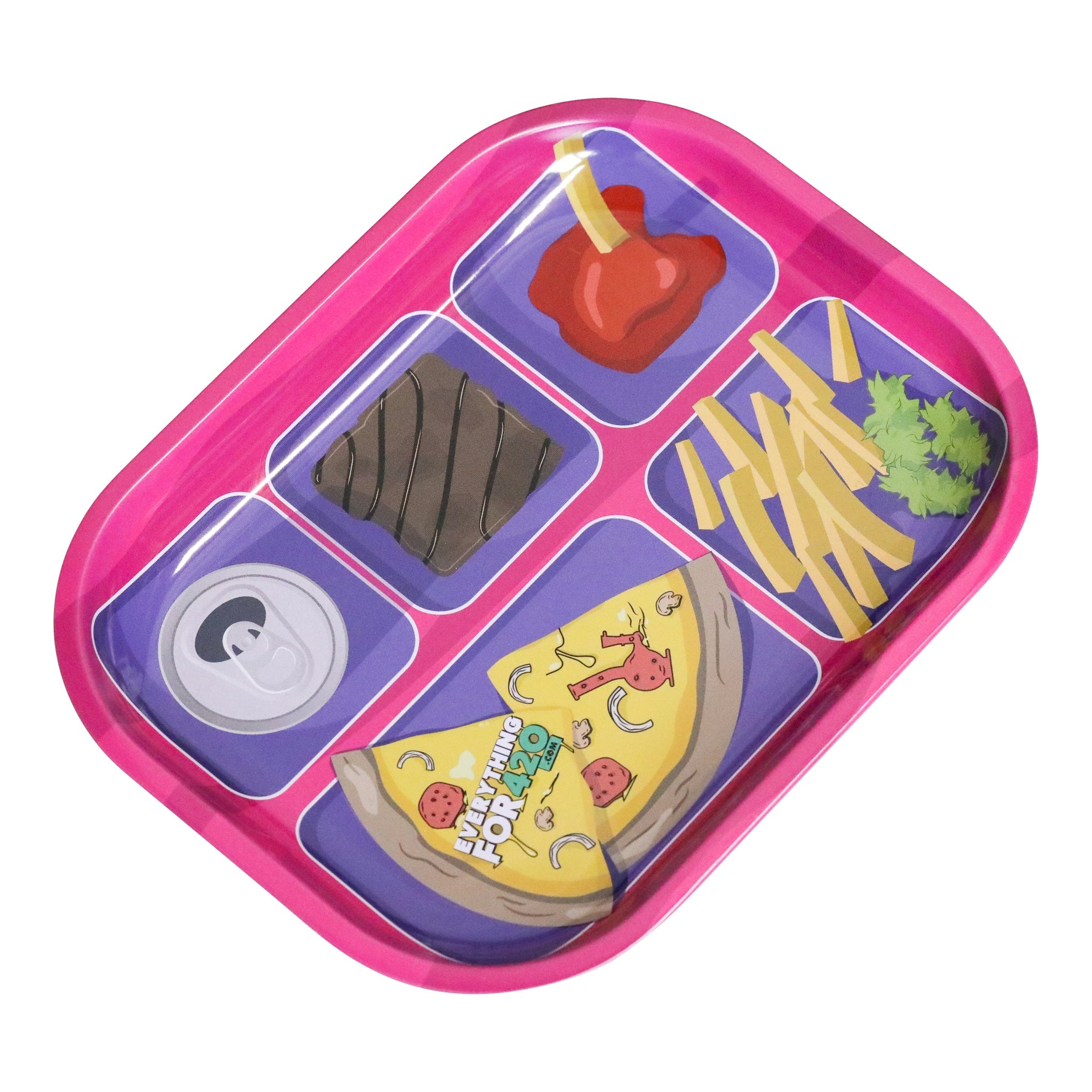 E420 School Lunch Metal Rolling Tray - 7.5in - Image 2