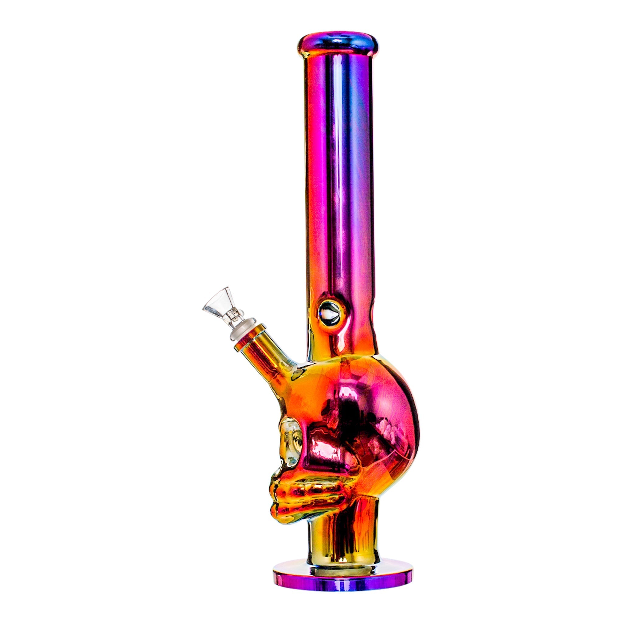 Electro Skull Straight Tube Bong - 15in - Image 4