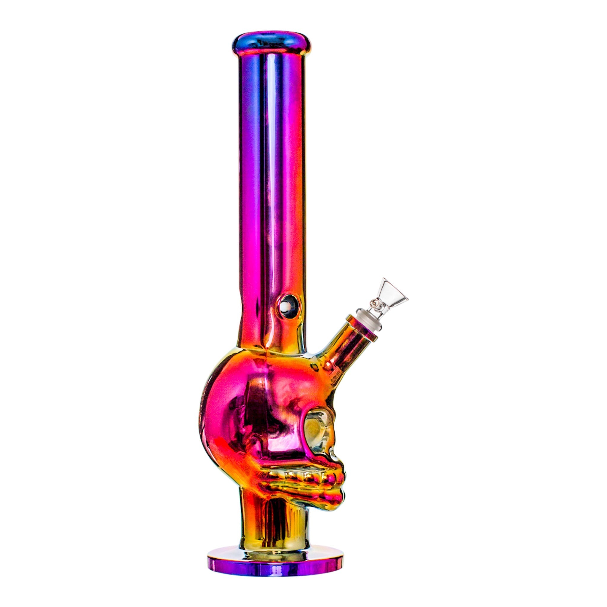 Electro Skull Straight Tube Bong - 15in - Image 3