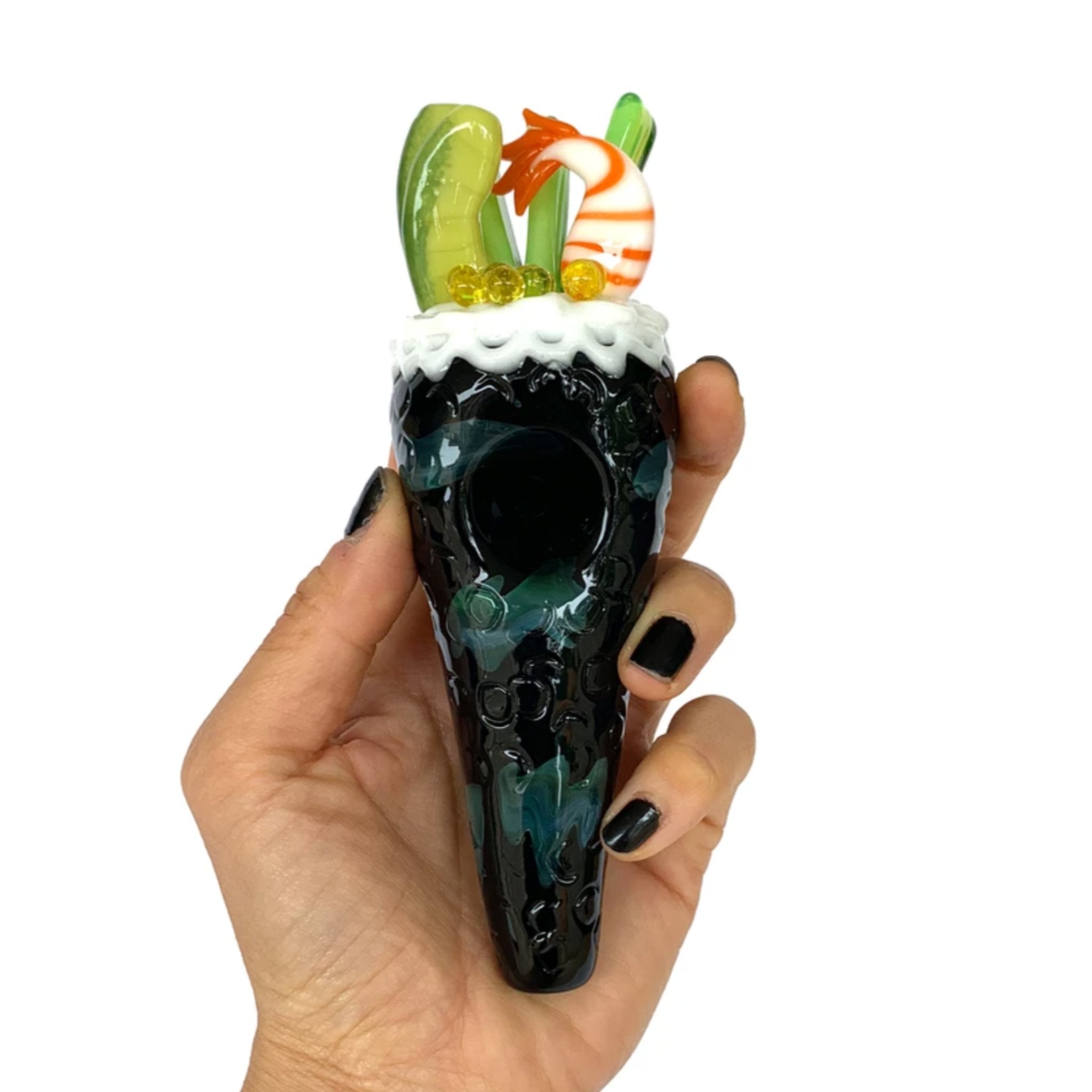 Empire Glassworks Shrimp Hand Roll Sushi Hand Pipe - 6in - Image 4