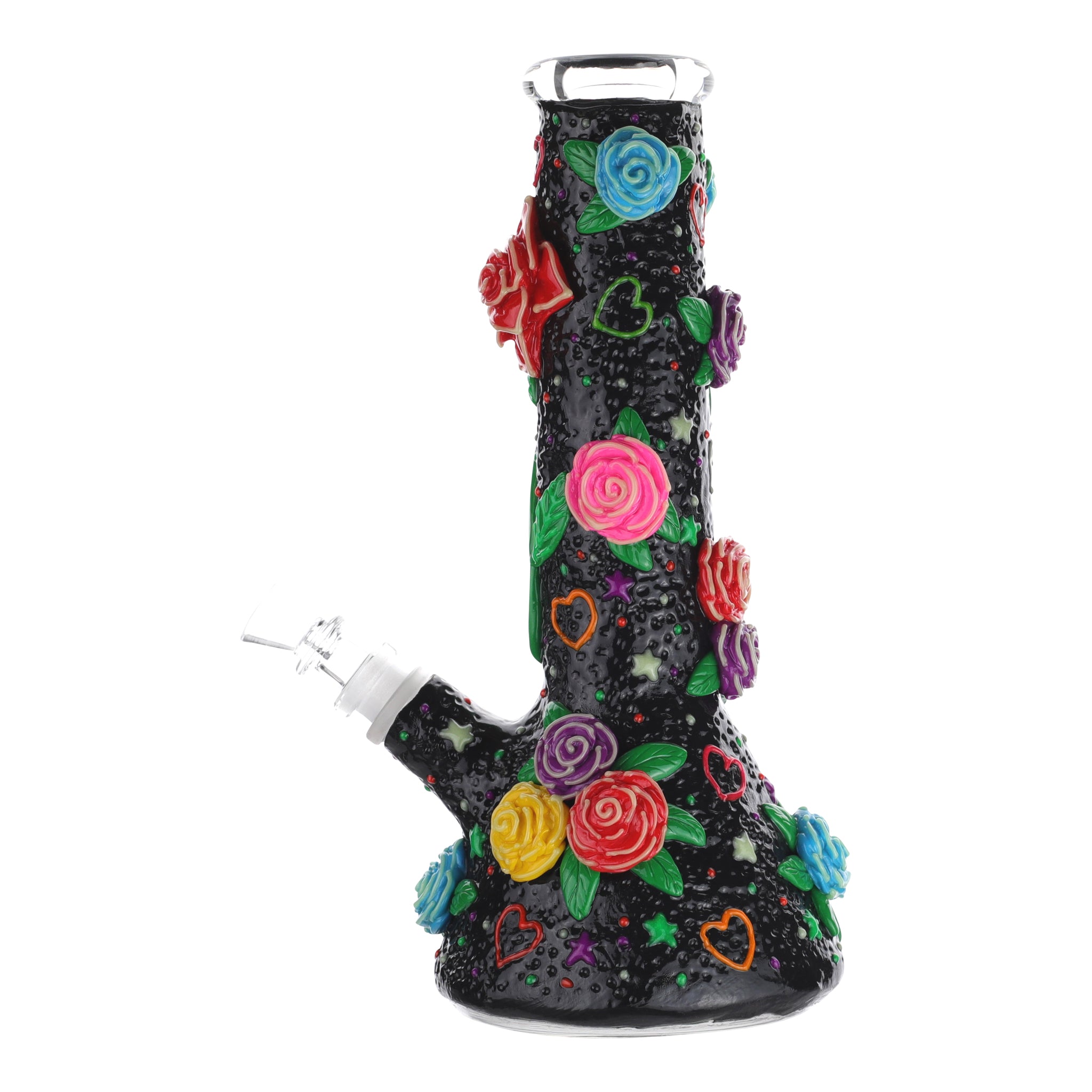 GITD Flower Power Beaker Bong - 10in - Image 3