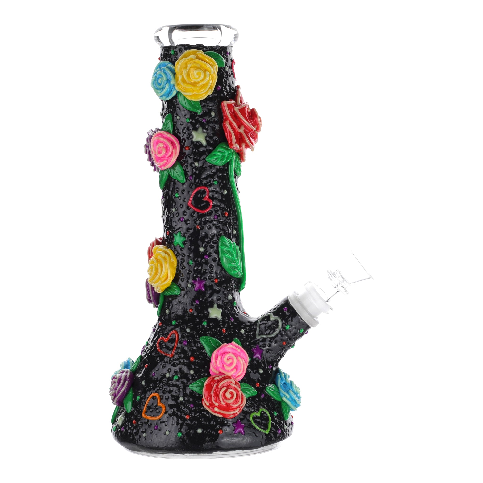 GITD Flower Power Beaker Bong - 10in - Image 2