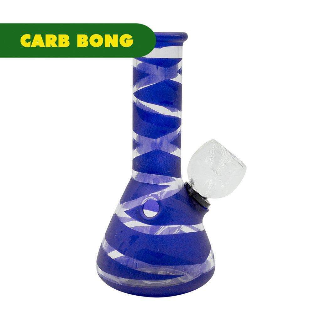 Glass Striped Mini Carb Bong - 5in - Image 6
