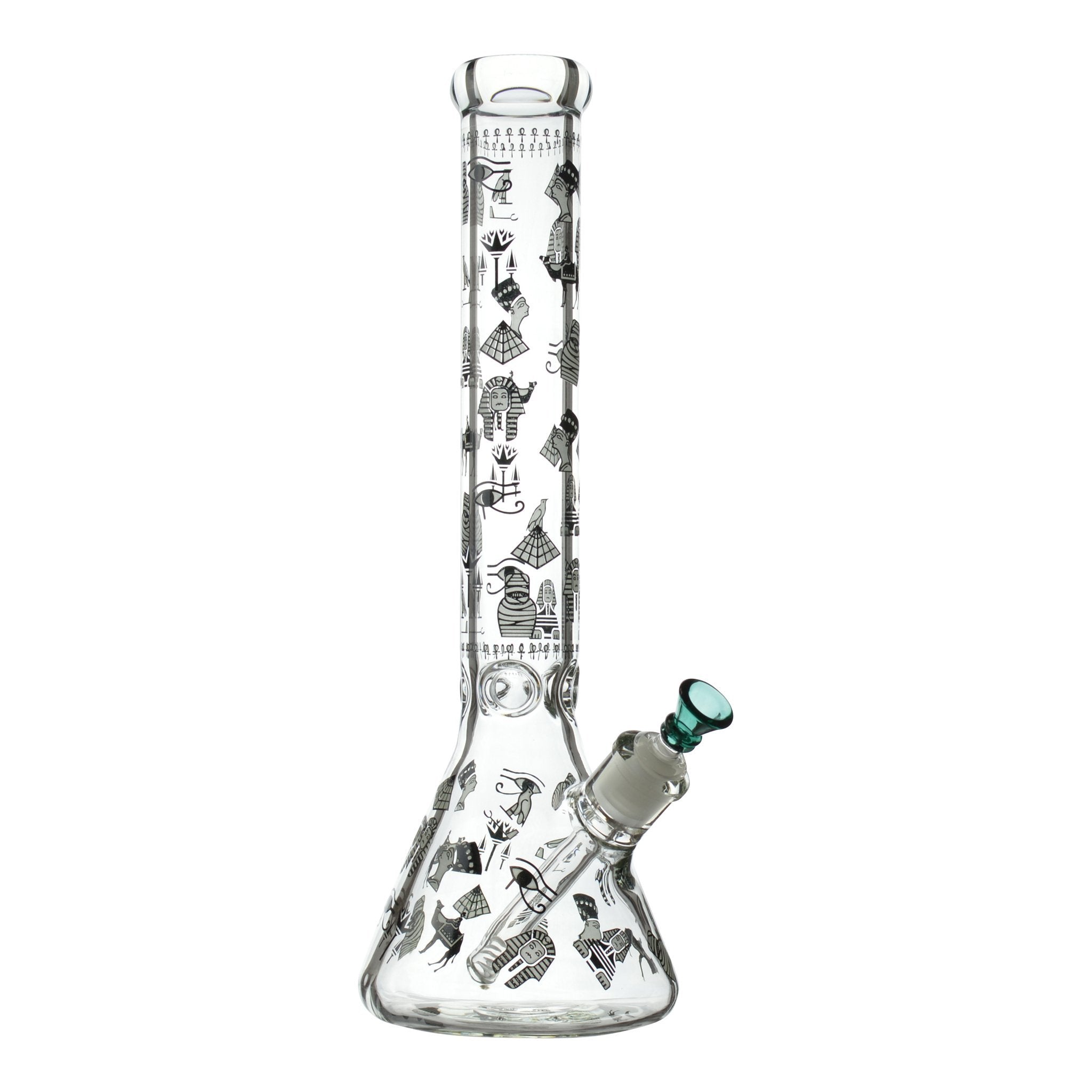 Glow in the Dark Hieroglyphic Beaker Bong - 16in