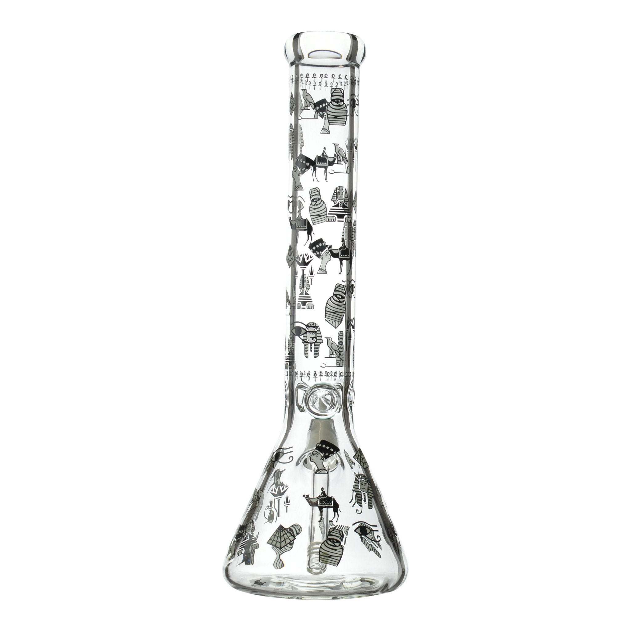 Glow in the Dark Hieroglyphic Beaker Bong - 16in - Image 2