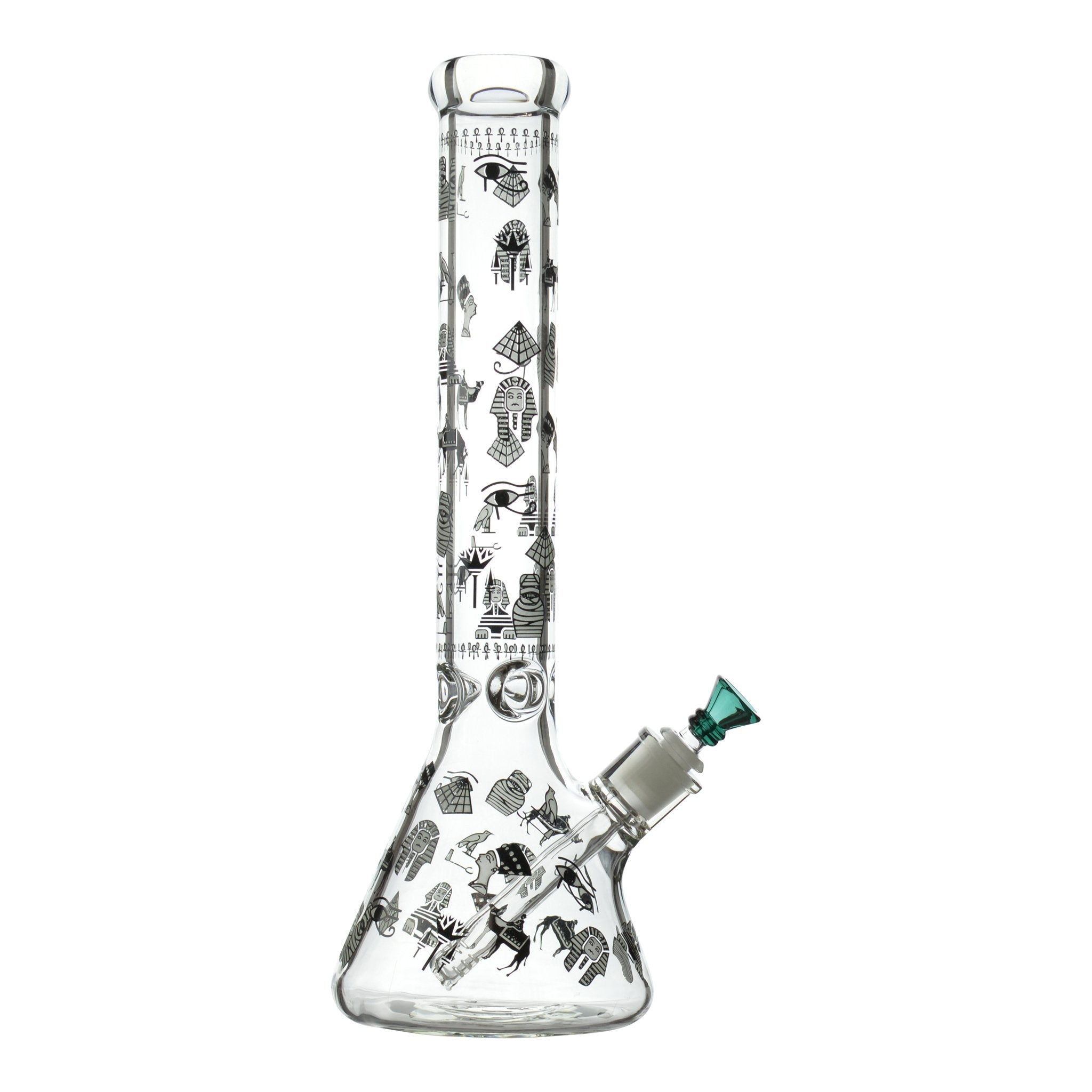 Glow in the Dark Hieroglyphic Beaker Bong - 16in - Image 4