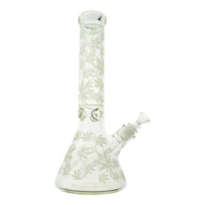 Glow In The Dark Leaf Beaker Bong - 13in