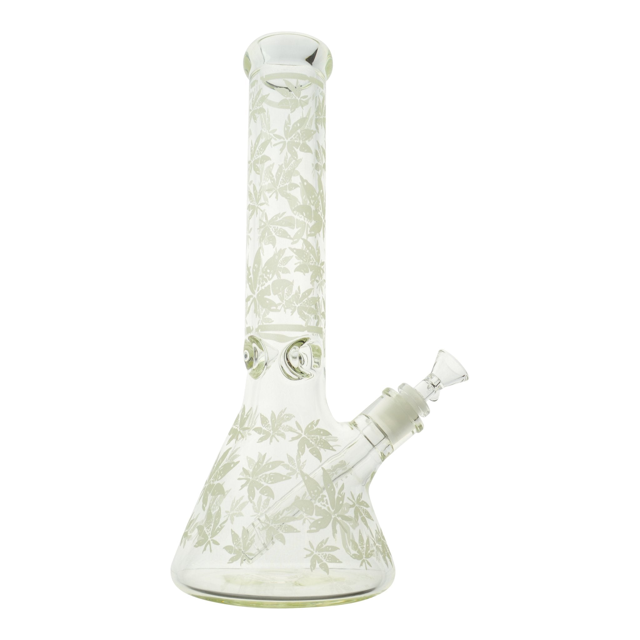 Glow In The Dark Leaf Beaker Bong - 13in