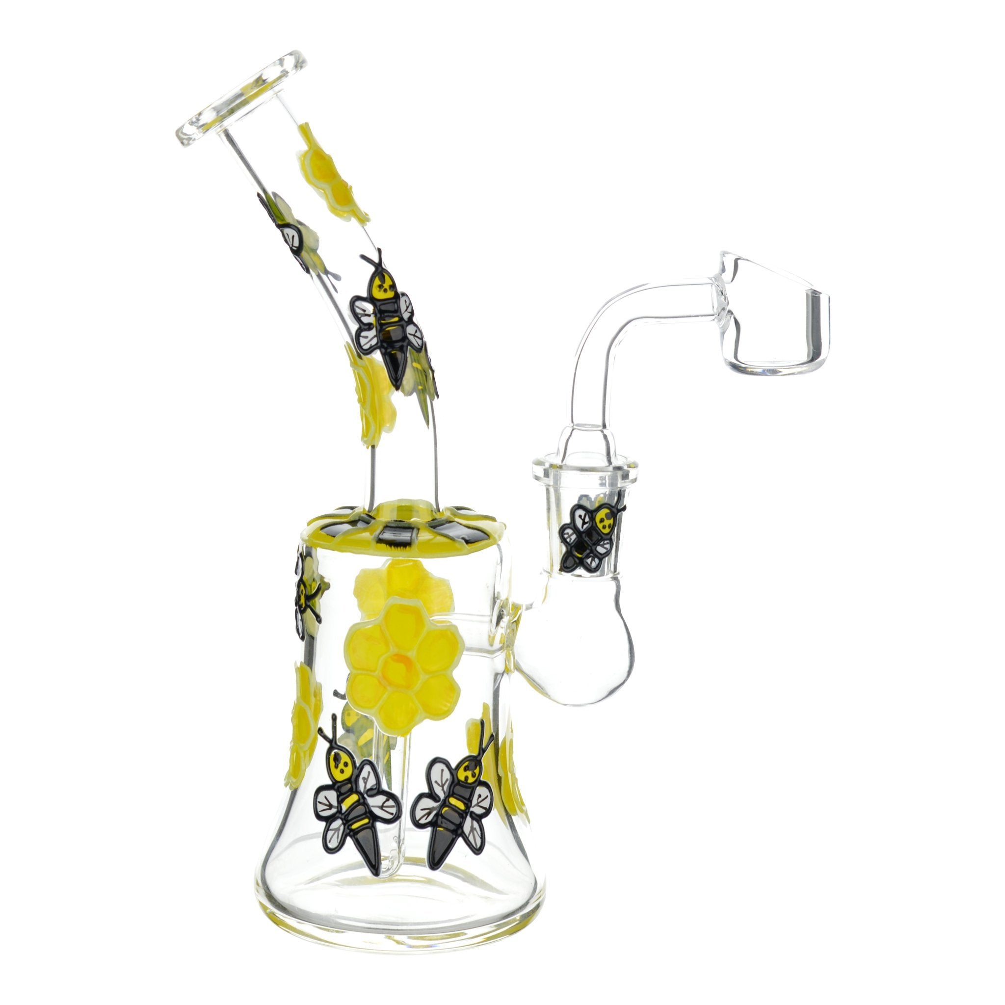 Glowing Honey Bee Dab Rig - 7in