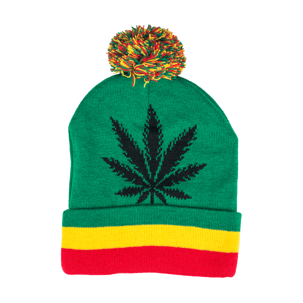 Green Rasta Weed Leaf Beanie