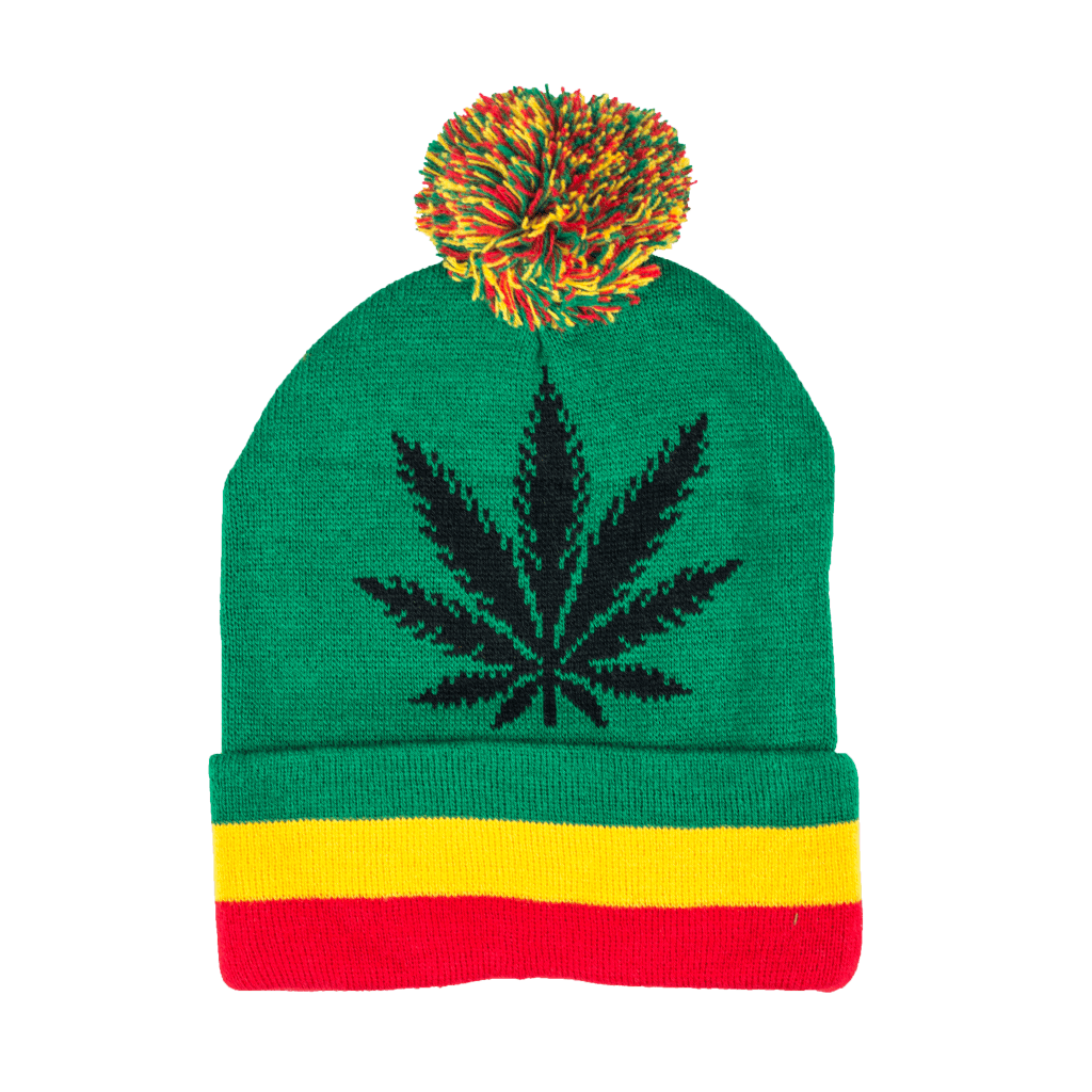 Green Rasta Weed Leaf Beanie - Image 2