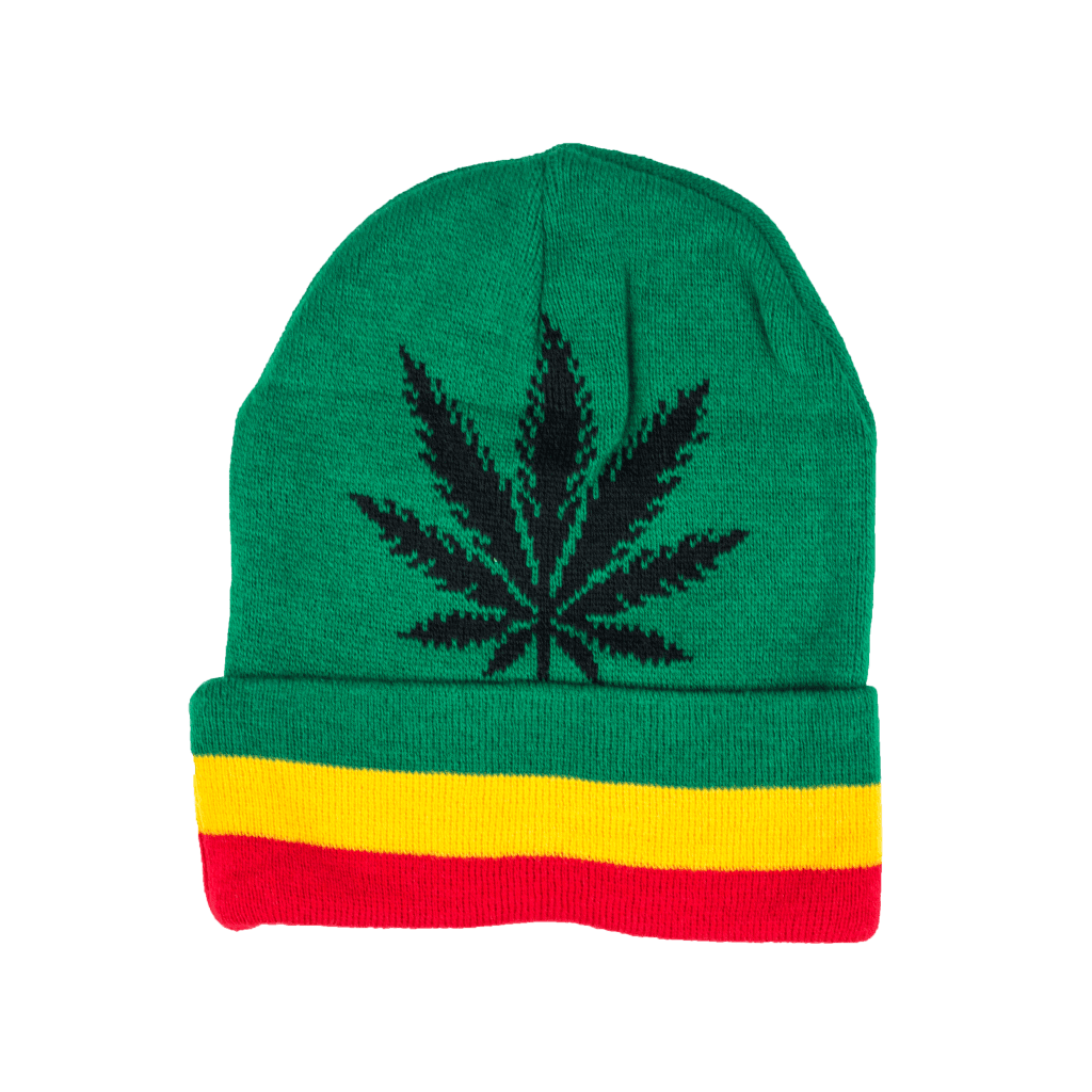 Green Rasta Weed Leaf Beanie - Image 3