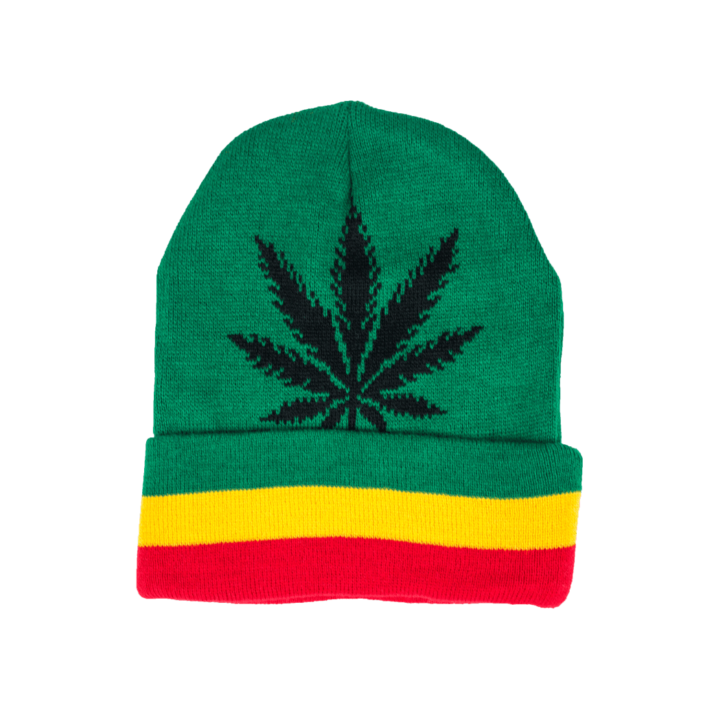 Green Rasta Weed Leaf Beanie - Image 4