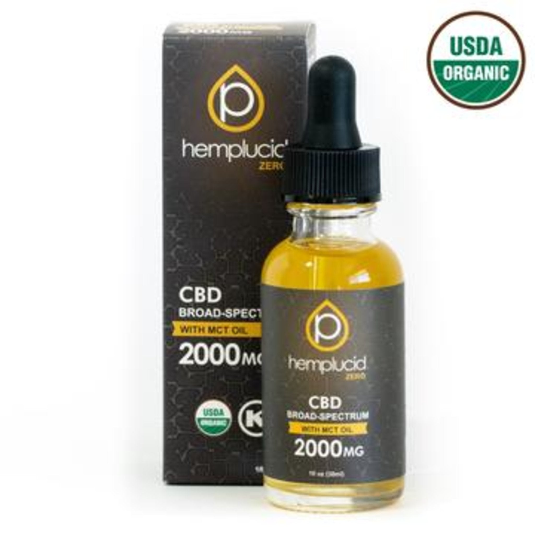 Hemplucid USDA Organic CBD Broad Spectrum Oil - MCT