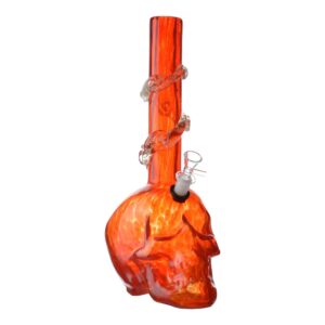 Large Dappled Skull Bong - 14in