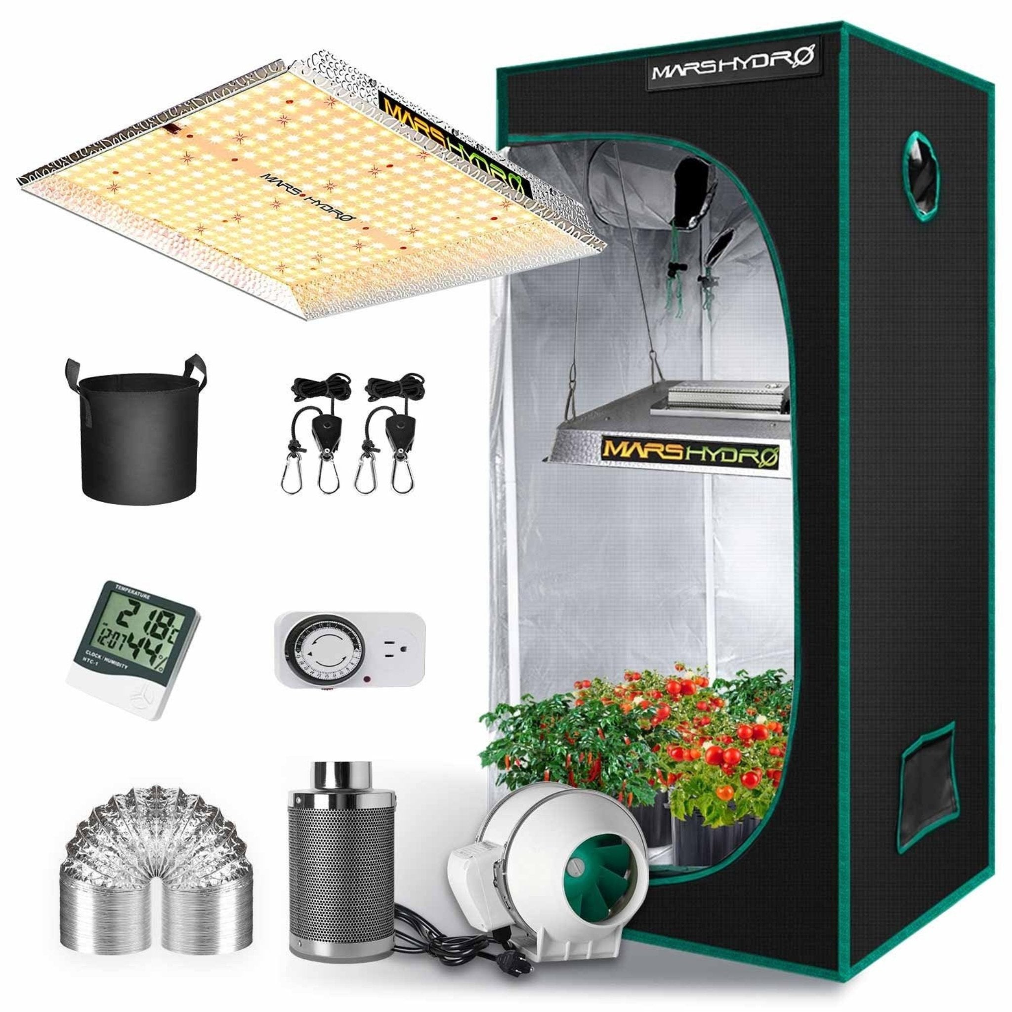 Mars Hydro TS1000 LED Grow Light and 2.3x2.3 Indoor Full Grow Tent Kit