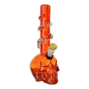 Medium Dappled Skull Bong - 11in