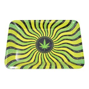 Mini Metal Rolling Tray Hyporitze Leaf - 5in