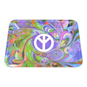 Mini Metal Rolling Tray Peace - 5in