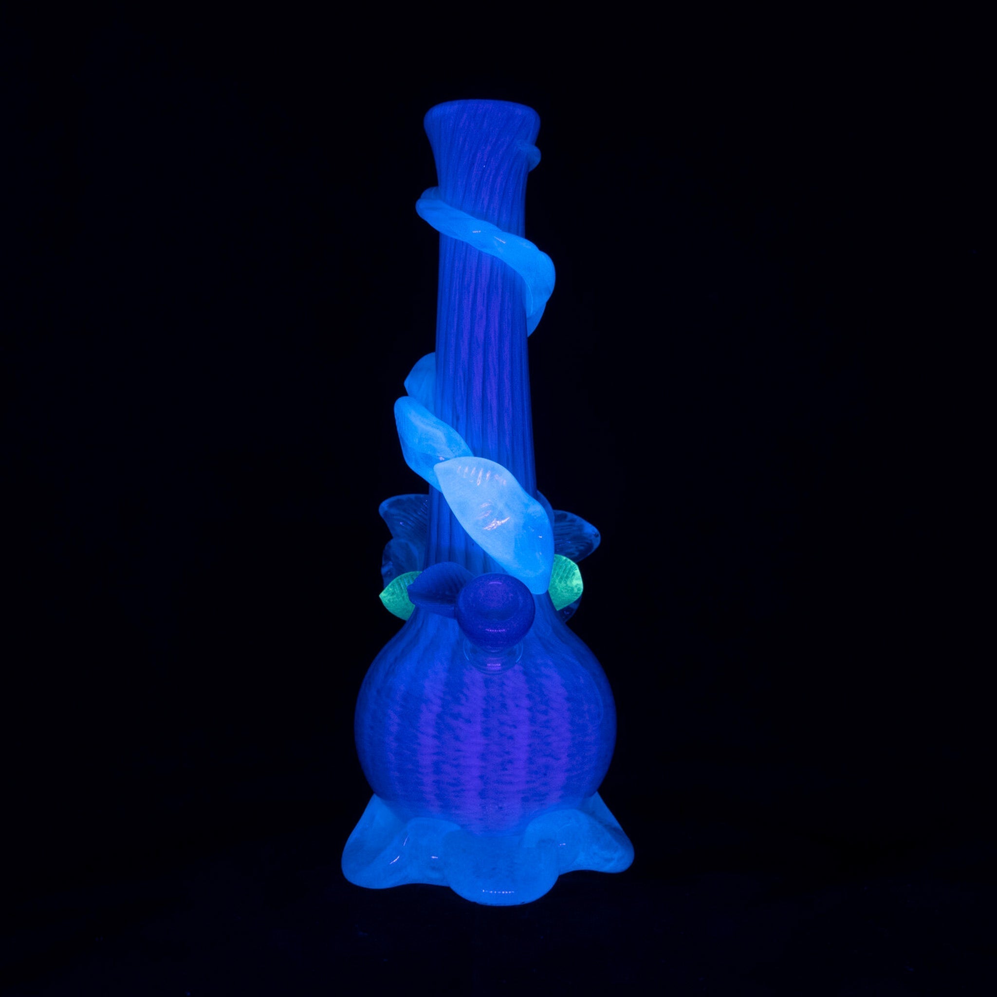 Noble Glass Glow in the Dark Flower Bong - 12in - Image 2