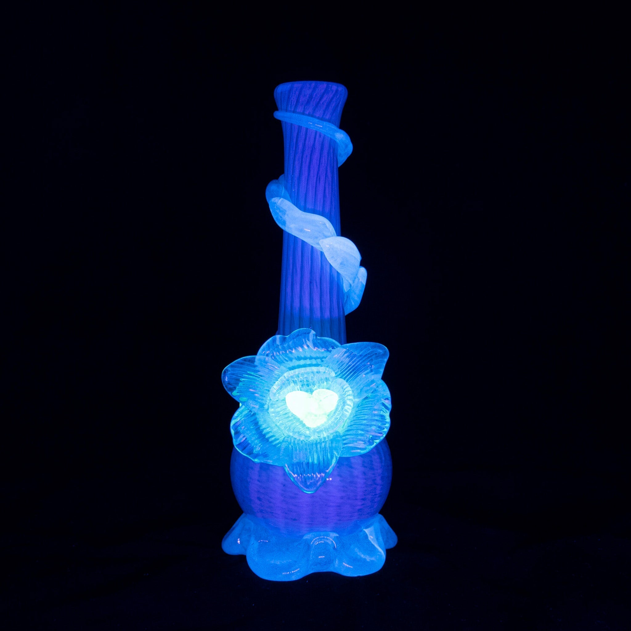 Noble Glass Glow in the Dark Flower Bong - 12in - Image 4