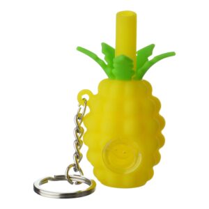 Pineapple Keychain Silicone Pipe - 3in