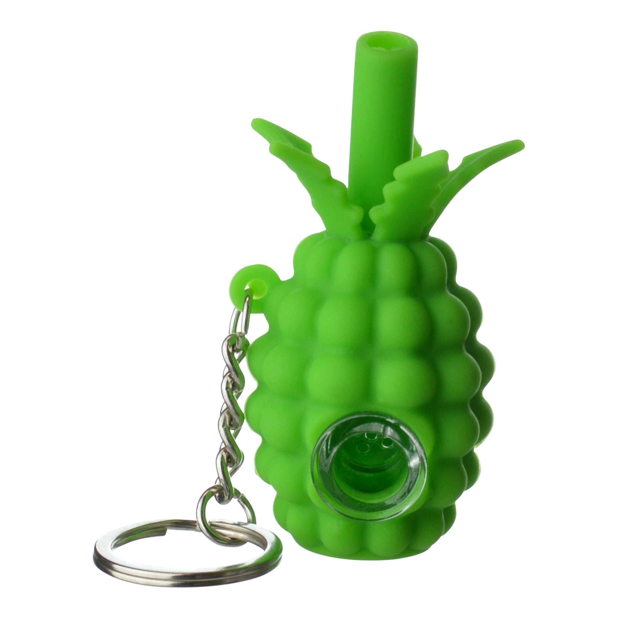 Pineapple Keychain Silicone Pipe - 3in - Image 4