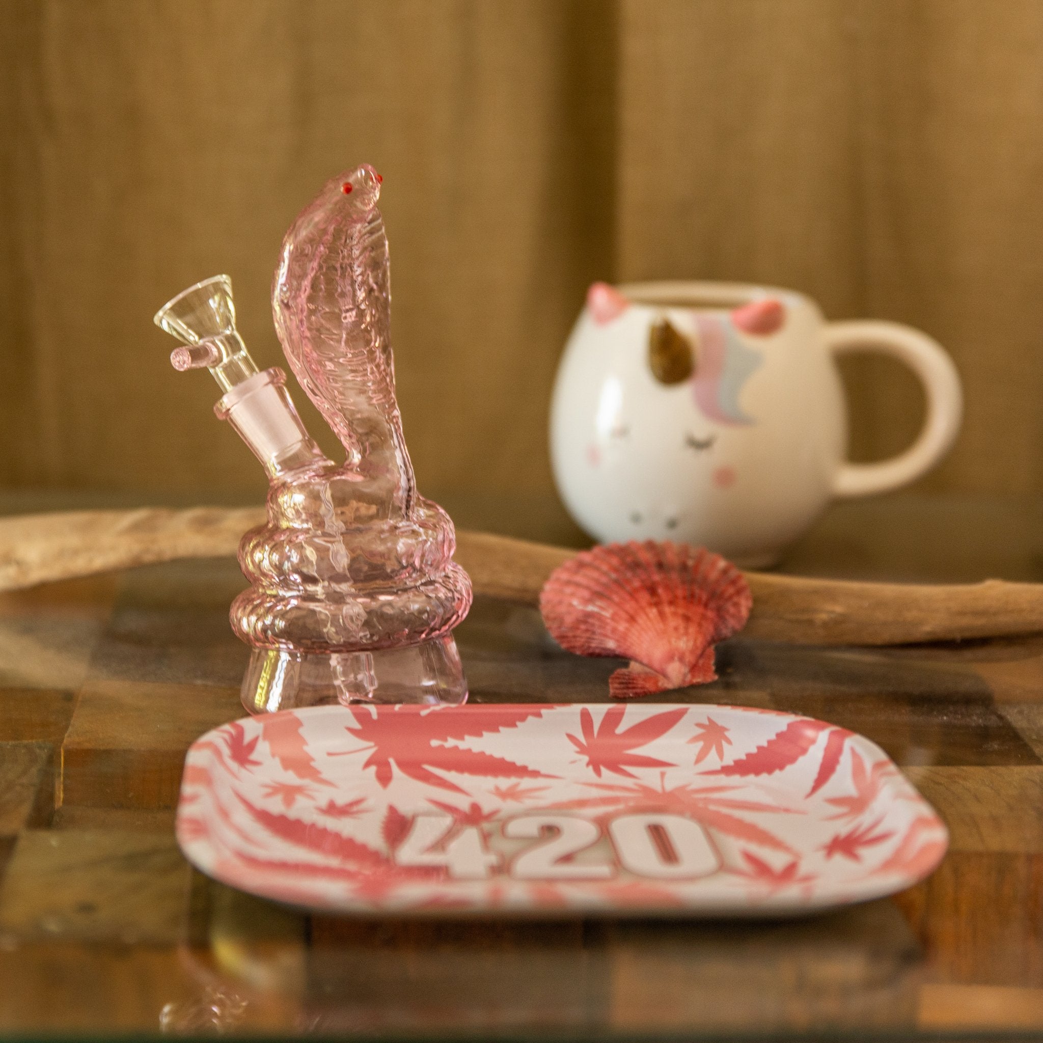 Pink Cobra Snake Bong - 6.5in - Image 3