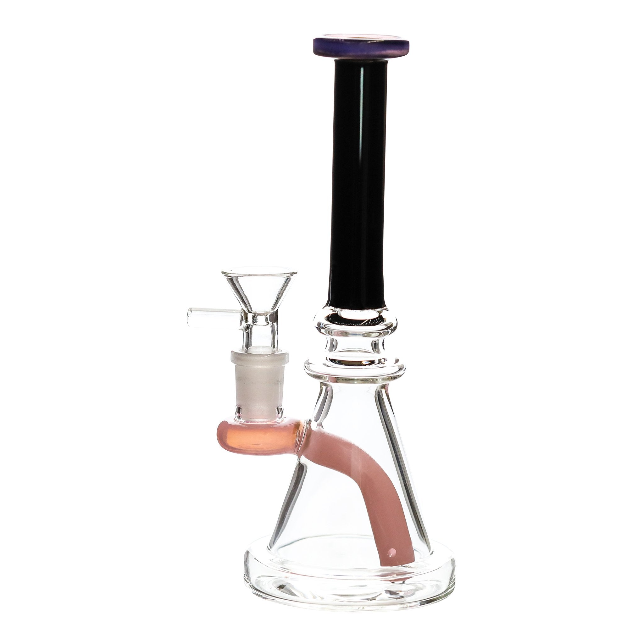 Pink Collared Inline Perc Beaker - 8in - Image 3